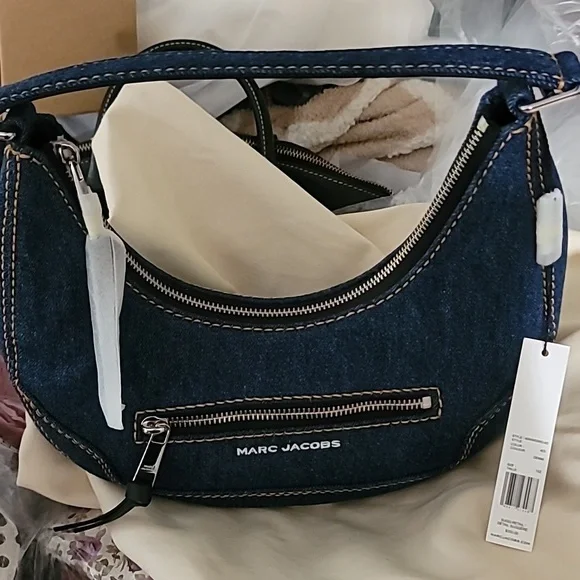 Marc Jacobs Navy Denim Hobo Bag - Picture 6 of 10